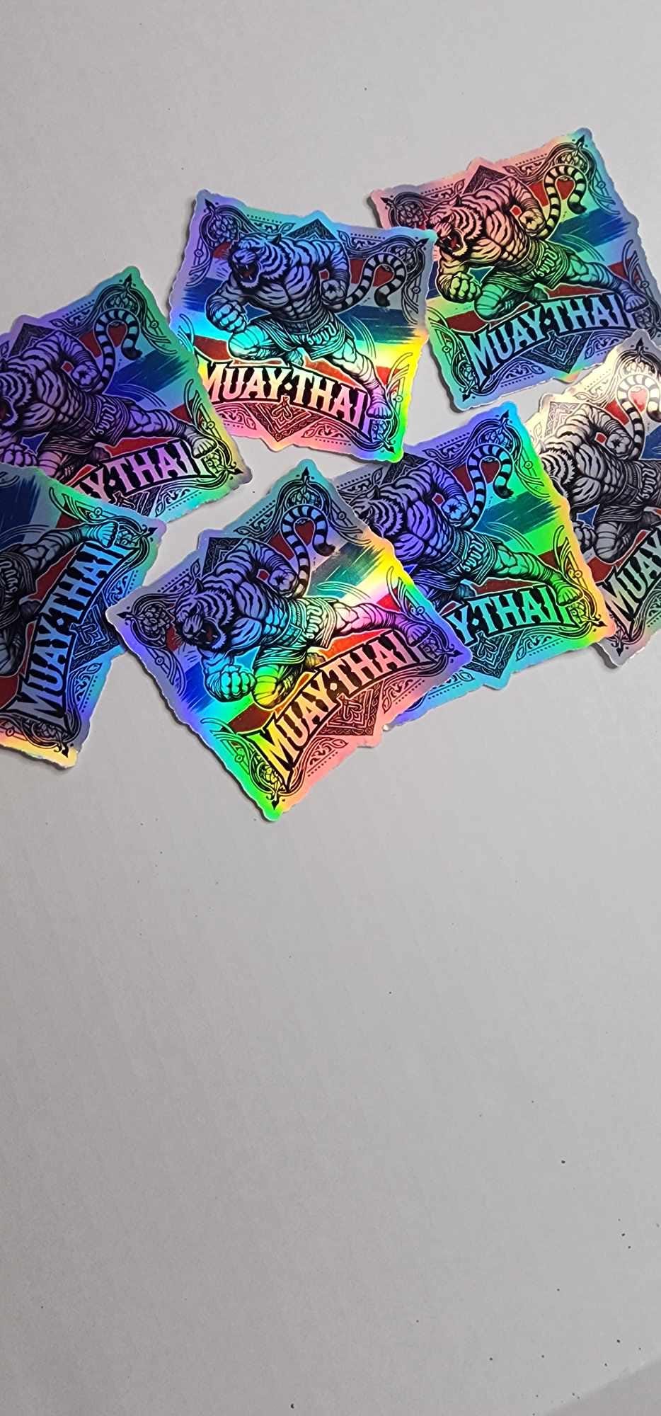 Muay Thai Tiger Holographic Sticker | Fierce Tiger Muay Thai Art | Thai Boxing Sticker for Fighters