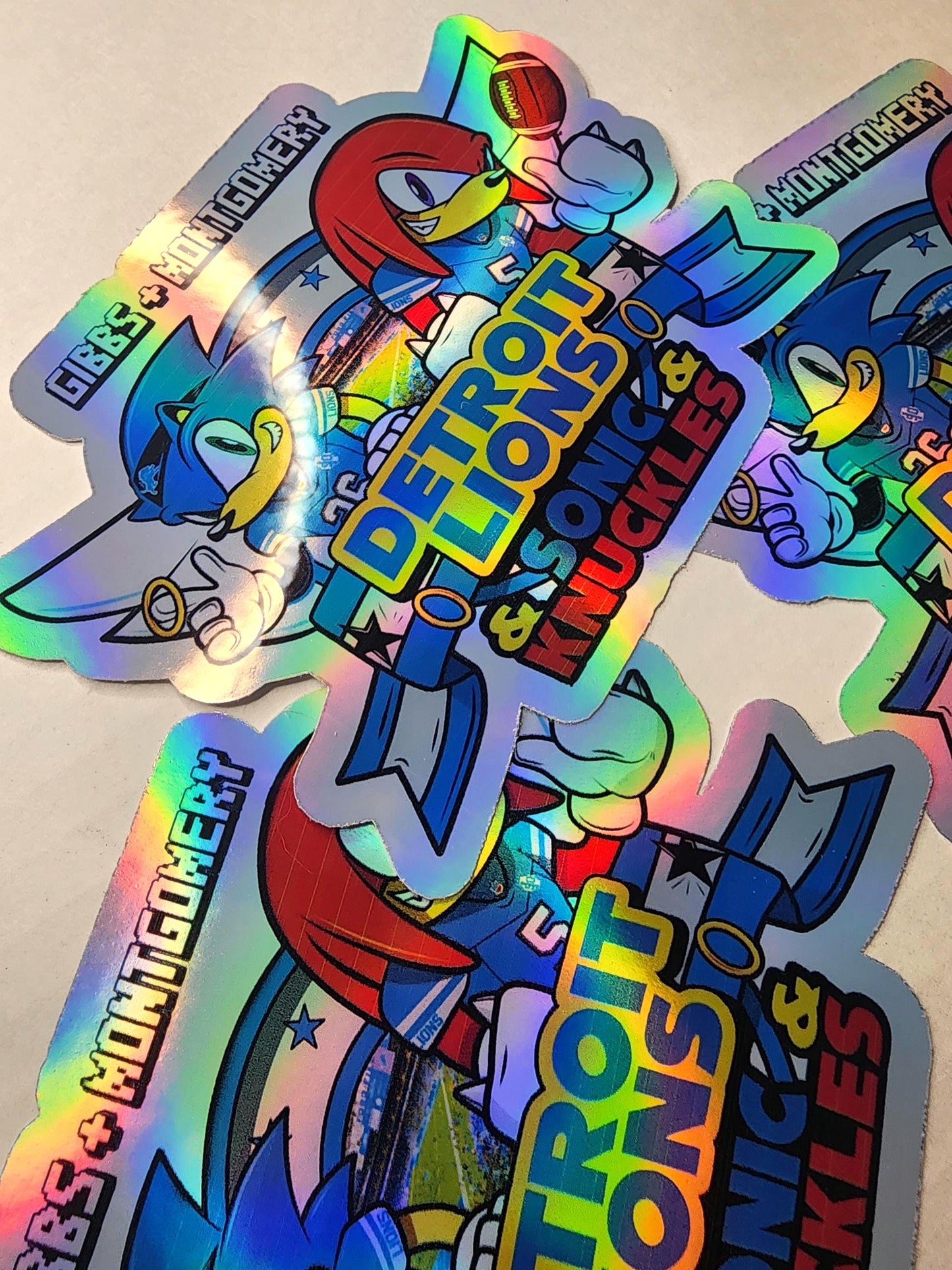Detroit Sonic & Knuckles Holographic Sticker Sports Edition waterproof