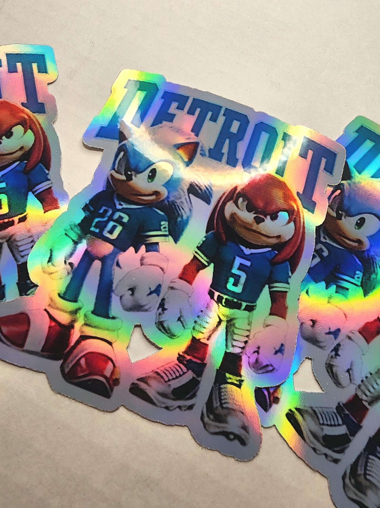 Lions team Sonic & Knuckles Holographic Sticker Sports Edition waterproof