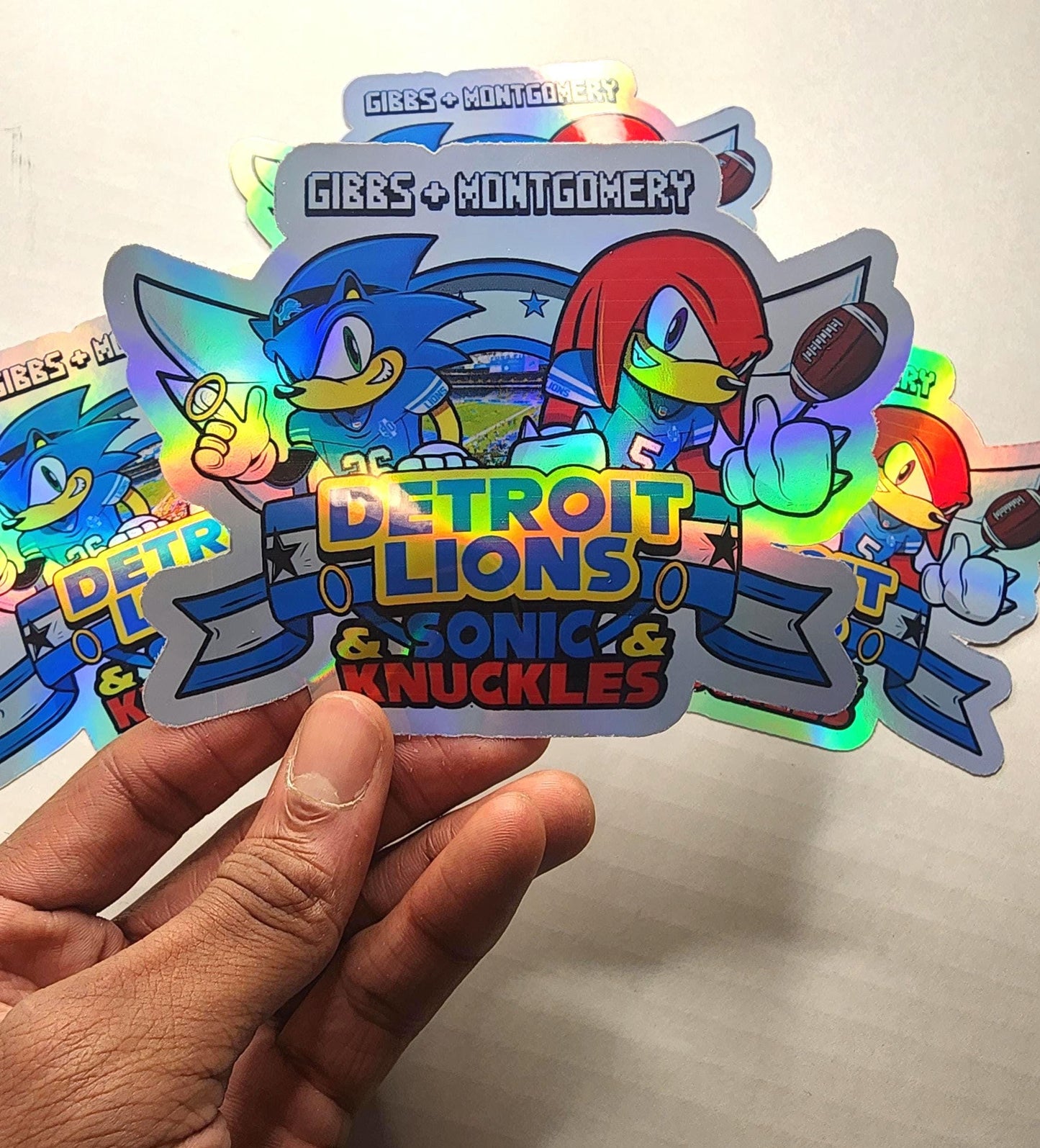 Detroit Sonic & Knuckles Holographic Sticker Sports Edition waterproof