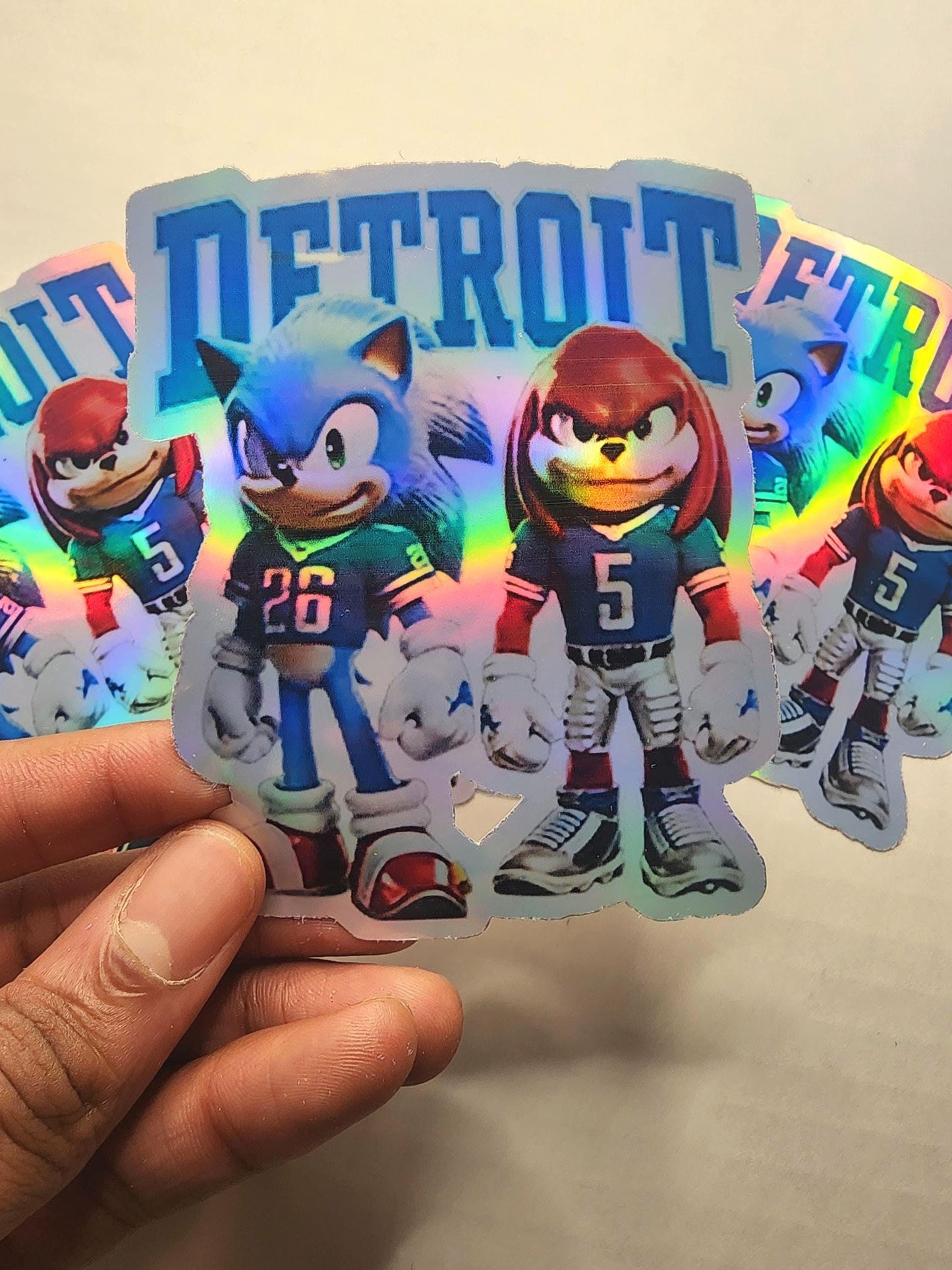 Lions team Sonic & Knuckles Holographic Sticker Sports Edition waterproof
