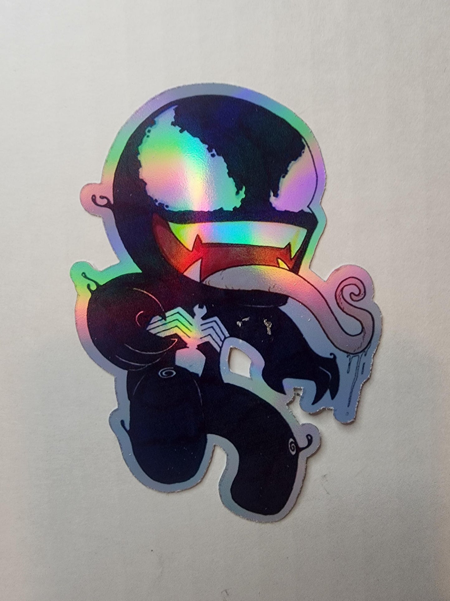 Custom Chibi Venom Sticker - Venom in Action with Vibrant Colors