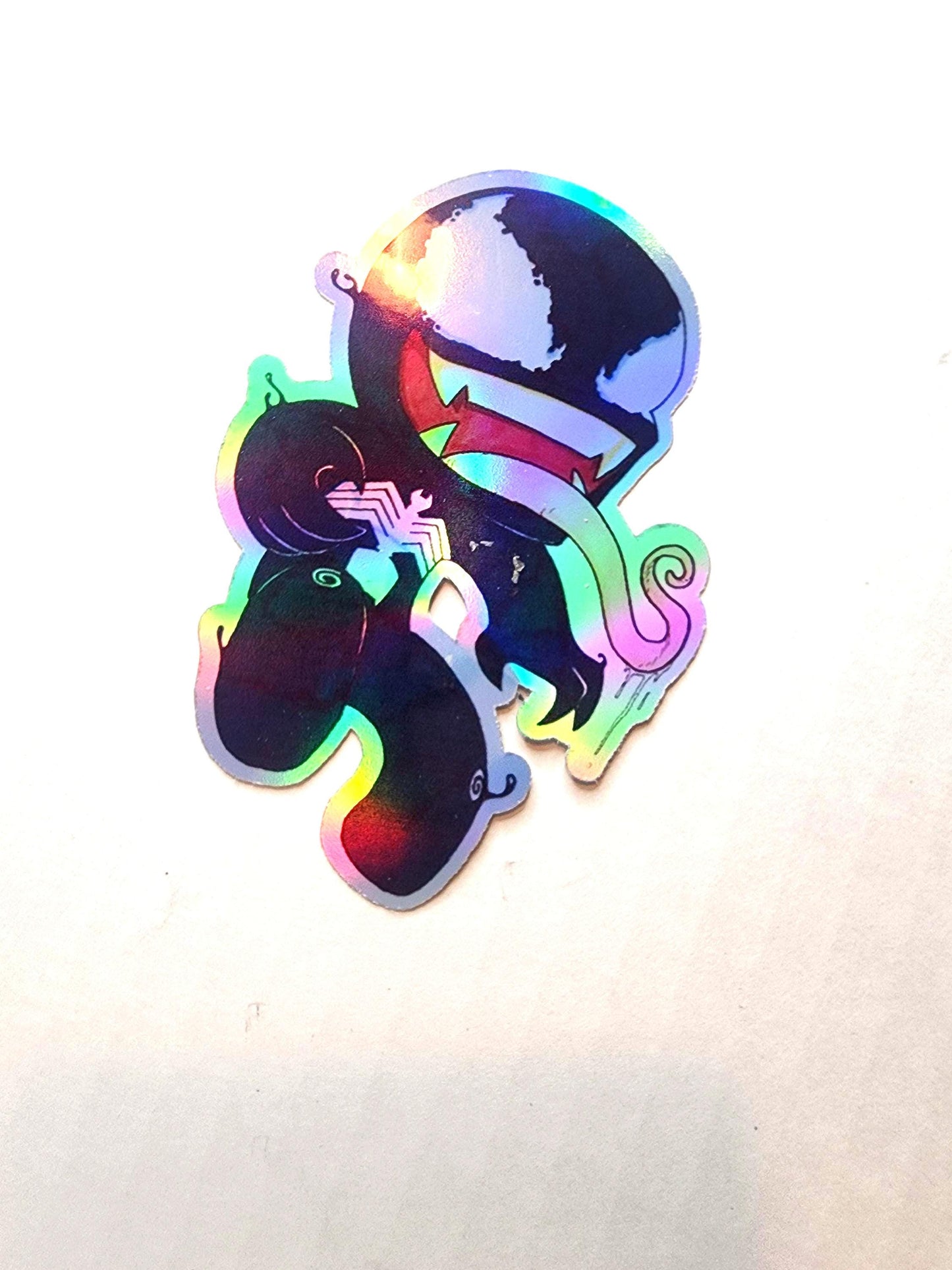Custom Chibi Venom Sticker - Venom in Action with Vibrant Colors