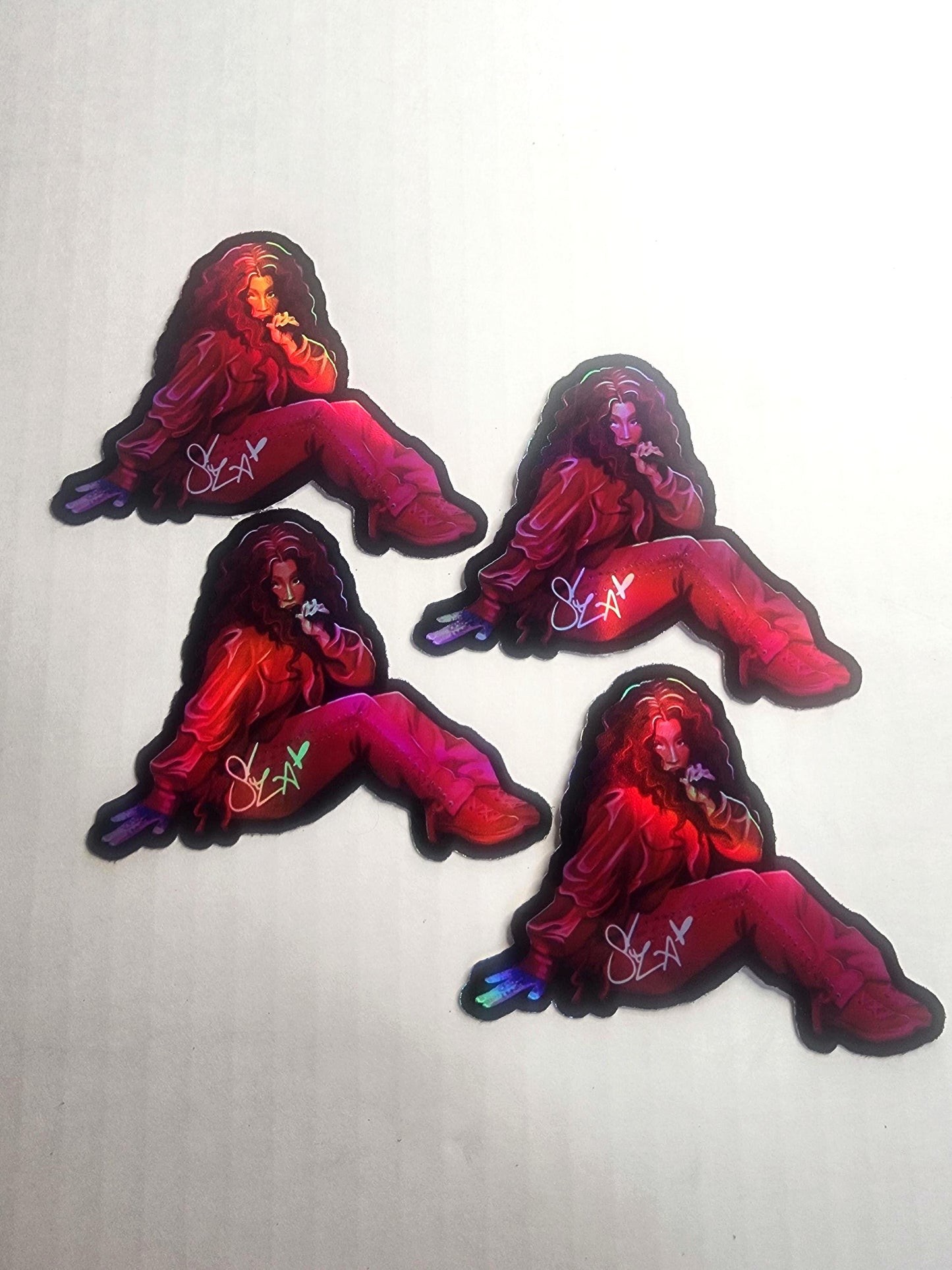 SZA Holographic Sticker | Music Artist Sticker | R&B Singer Vinyl Decal | Fan Art | Holographic Rainbow Shine | Laptop Water Bottle Sticker
