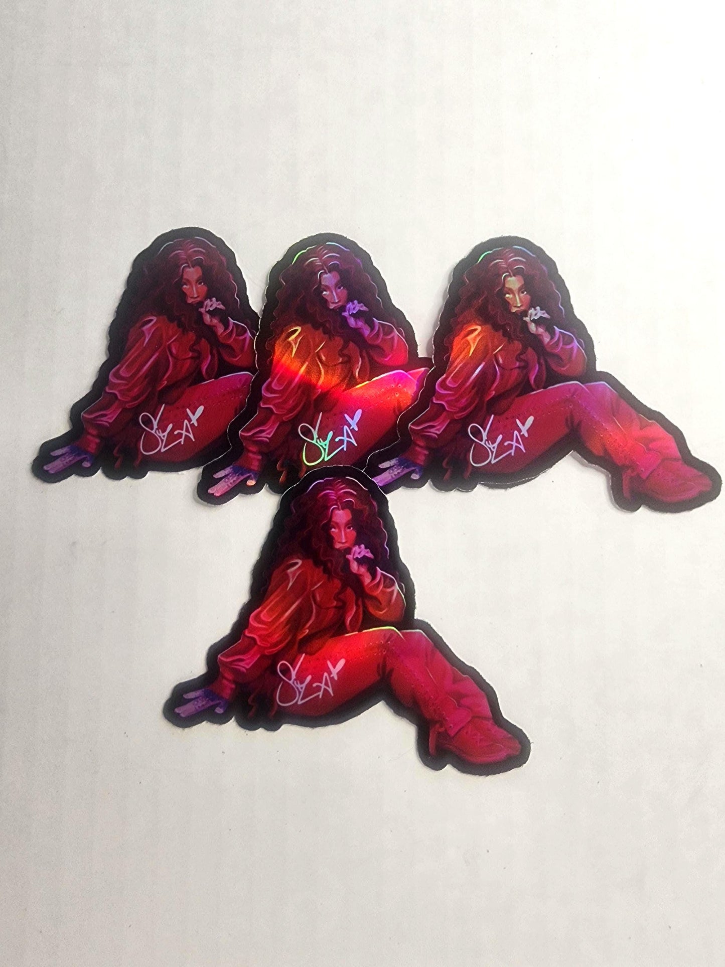 SZA Holographic Sticker | Music Artist Sticker | R&B Singer Vinyl Decal | Fan Art | Holographic Rainbow Shine | Laptop Water Bottle Sticker