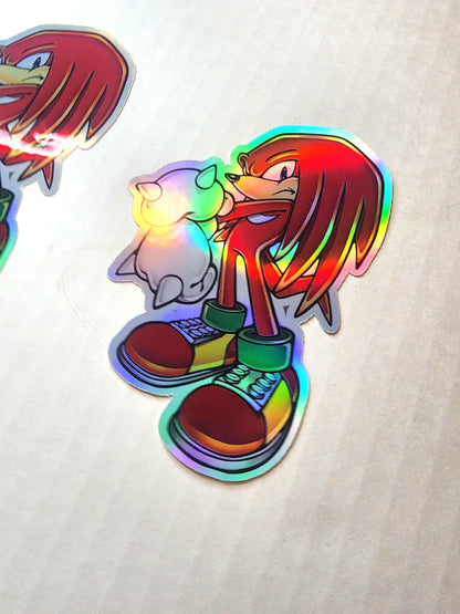 Custom Knuckles Holographic Sticker  Tough & Fearless